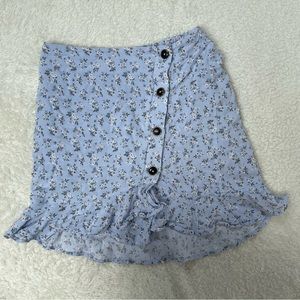 Hollister blue floral ultra high rise mini skirt